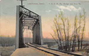 E85/ Leetonia Ohio Postcard Columbiana County 1911 Y&O Railroad Bridge 10