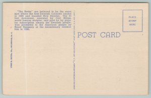 Wilmington Delaware~The Rocks Fort Christiana Park~1940s Linen Postcard