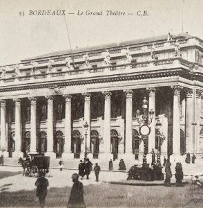 Bordeaux France Grand Theater Downtown 1910s WW1 Era #2 Postcard PCBG12A