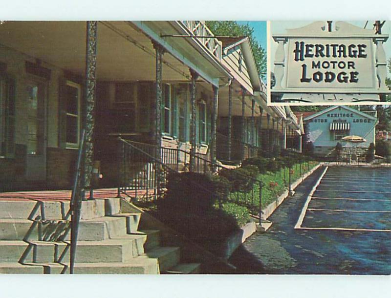 Unused Pre-1980 HERITAGE MOTEL Gettysburg Pennsylvania PA u2207