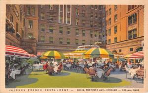 JACQUES FRENCH RESTAURANT-MICHIGAN AVE CHICAGO ILLINOIS POSTCARD 1936