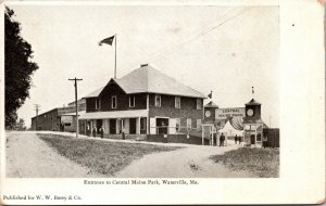 Postcard Entrance to Central Main Park in Waterville, Maine~135488