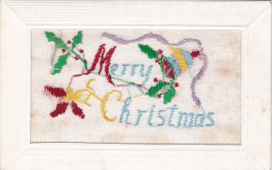Merry Christmas With Embroidered Flowers