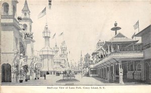 Bird's Eye View of Luna Park Coney Island, NY, USA Amusement Park Unused 