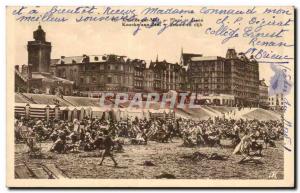 Old Postcard Knocke sea Beach and seawall