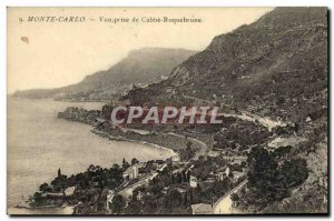 Old Postcard Monte Carlo Vue Prize of Roquebrune Cabbe