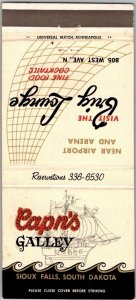 Matchbook Cover - The Galley Sioux Falls SD Brig Lounge 30 Strike MB173