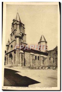 Old Postcard St Junien Haute Vienne Parish Church