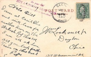 LP58 RR Depot Paulding Ohio Vintage Postcard C&N Train