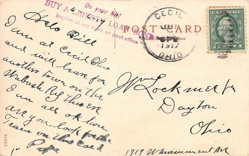 LP58 RR Depot Paulding Ohio Vintage Postcard C&N Train