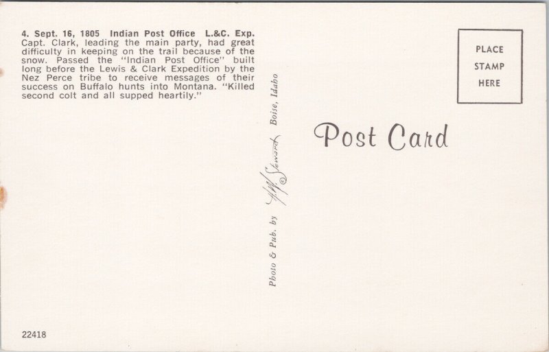 'Indian Post Office' Lolo Trail Idaho Lewis & Clark Expedition Postcard H16