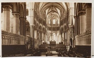 RPPC Choir Canterbury Cathedral Kent Interior View Real Photo Postcard F1