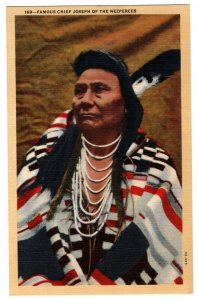 Vintage Curteich Linen Postcard Famous Chief Joseph of the Nezperces OB-H95