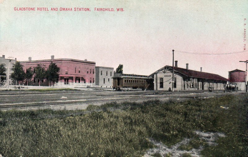 13036 Gladstone Hotel and Omaha Railroad Station, Fairchild, Wisconsin