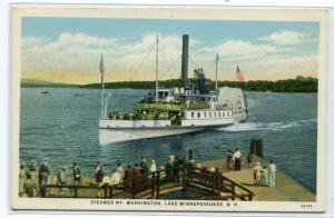 Steamer Mt Washington Lake Winnepesaukee New Hampshire 1920c postcard