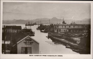 Suva Fiji Harbour From Nabukalan Creek c1915 Real Photo Postcard