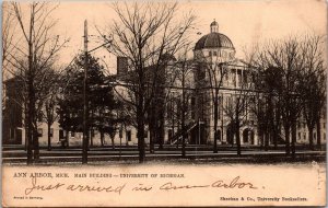 Tucks 2002 Main Building, Unvirsity of MI Ann Arbor MI UDB Vintage Postcard V47