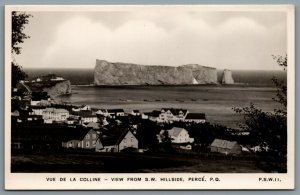 Postcard RPPC c1950s Perce Quebec Vue De La Colline View from S.W. Hillside