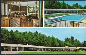 Maine MultiView NORWAY Ledgewood Motel, Route 26 - pm1988 Chrome 1950s-1970s