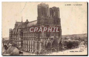 Old Postcard Reims Cathedral