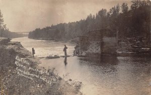 RPPC Eau Claire River Near Augusta, Wisconsin 1907 Drowatzky Antique Postcard