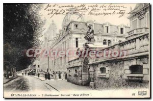 Old Postcard Evian Les Bains Etablissement Thermal baths vian