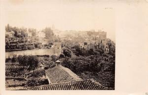 GRANADA SPAIN THE ALHAMBRA AS SEEN FROM THE GENERALIFE REAL PHOTO POSTCARD 1900s