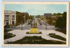 Prince Edward Island Canada Postcard Great George Street Charlottetown 1949