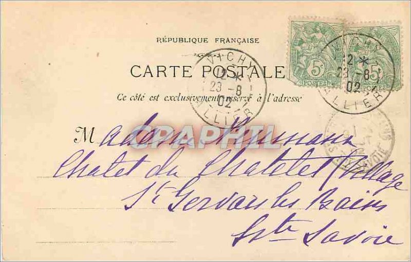 Postcard Old Vichy Les Cygnes (map 1900)