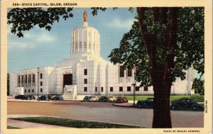 SALEM OREGON OR STATE CAPITOL BUILDING VINTAGELINEN POSTCARD K11