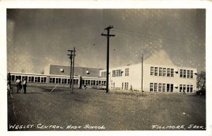 canada, FILLMORE, Saskatchewan, Wesley Central High School (1940s) RPPC Postcard