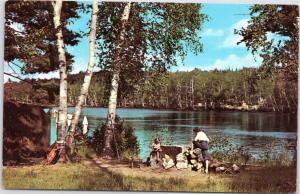 People camping at the Fish Creek Public Campsite, Adirondacks, New York