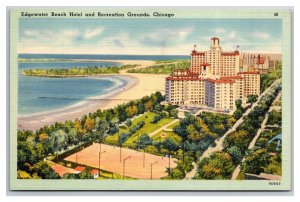 Edgewater Hotel and Grounds Chicago Illinois IL UNP Unused Linen Postcard Z10