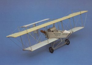 1912 Gelber Hund German Toy Model Plane Doppeldecker Postcard