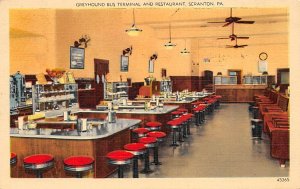 Greyhound bus terminal and restaurant Scranton, PA, USA Bus 1947 