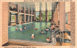 Postcard Mineral Water Swimming Pool Hall of Waters Excelsior Springs Missouri