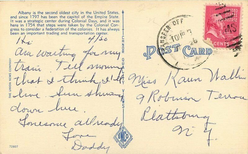 Albany New York Lincoln Park Swimming Pool 1950s Postcard linen Tichnor 10149