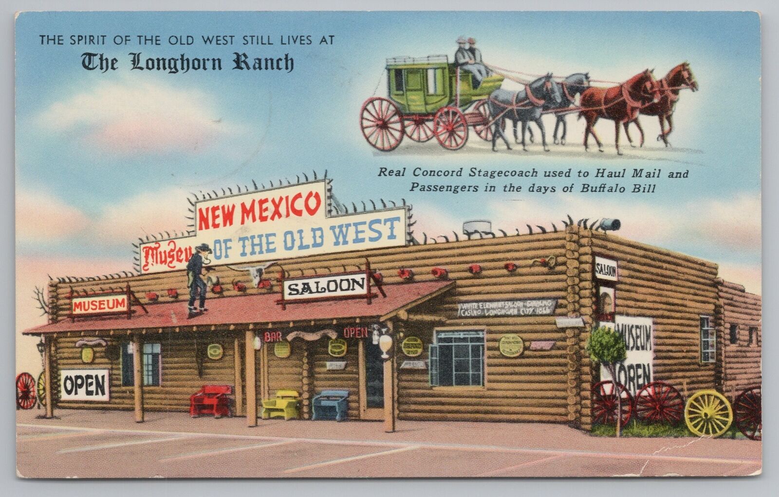 Moriarty New MexicoLonghorn Ranch Museum Log CabinRoute 66Stagecoach