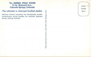 Colorado Springs Colorado outside The Embers Steak House vintage pc ZC548714