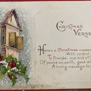 Christmas Holiday Verse Poem Greeting Helen Jeffers ANTIQUE POSTCARD