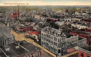 BIRD'S-EYE VIEW SEDALIA MISSOURI POSTCARD (c. 1910)