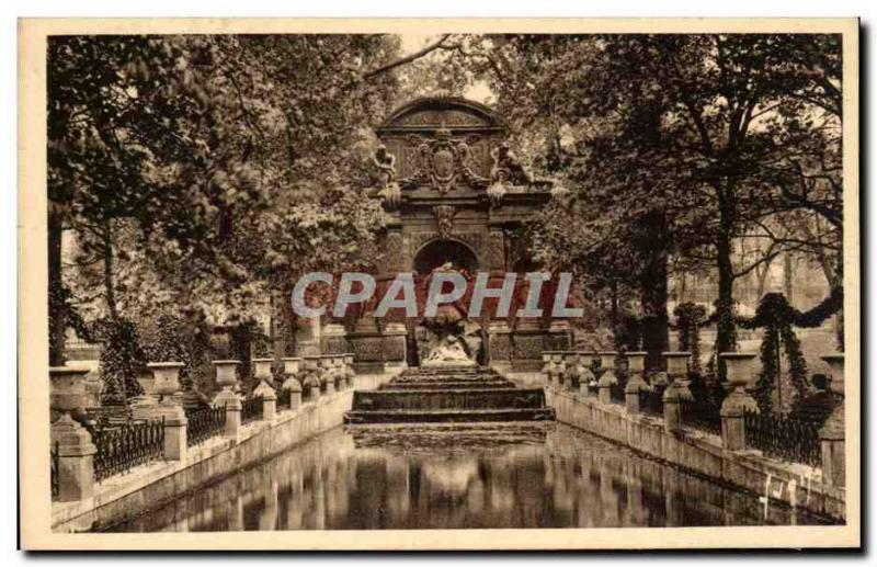Paris - 6 - Luxembourg Park - Fountain of the Medicis Postcard Old