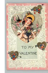 Whitney Valentine Pretty Girl c1910 Postcard