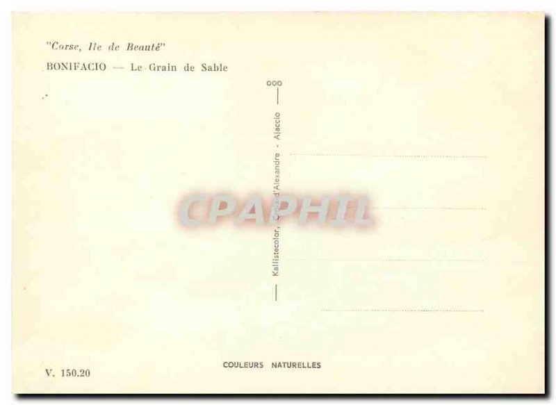 Old Postcard Corsica Ile de Beaute Bonifacio Le Grain de Sable