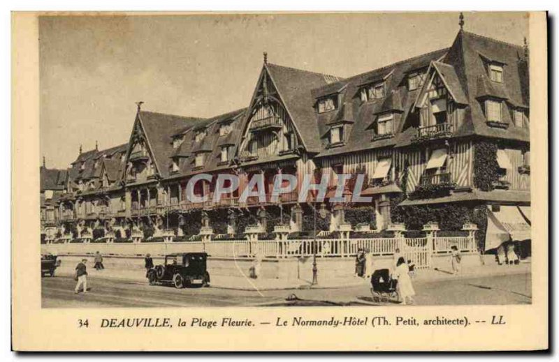 Old Postcard Deauville La Plage Fleurie The Normandy Hotel