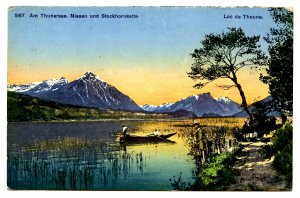 Switzerland - Lac de Thoune. Thunersee, Niesen & Stockhorn Kette