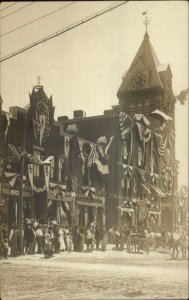 Newport RI Lewis Block & Town Hall CRISP c1910 Real Photo Postcard