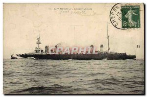 Old Postcard Boat Cruiser La Marseillaise Breastplate