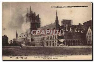 CPA Ruines Ypres Sets fire to Militaria MarketsÂ 