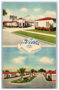 c1940 Villa Motor Hotel & Restaurant Multiview cottage Phoenix Arizona Postcard